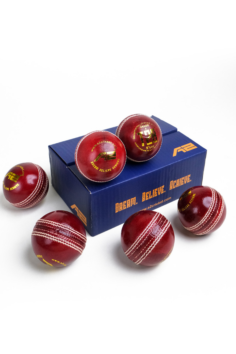 4 Piece Leather Cricket Ball - T20 Red (Box of 6 balls)