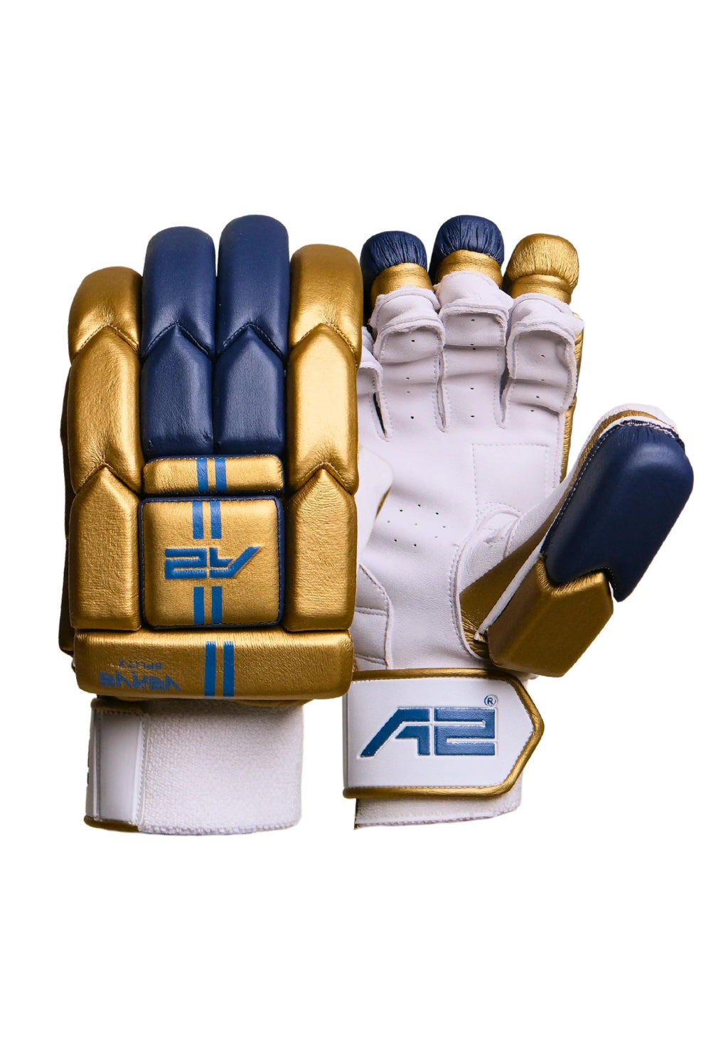 Cricket Batting Gloves - SplitX - Gold & Dark Blue
