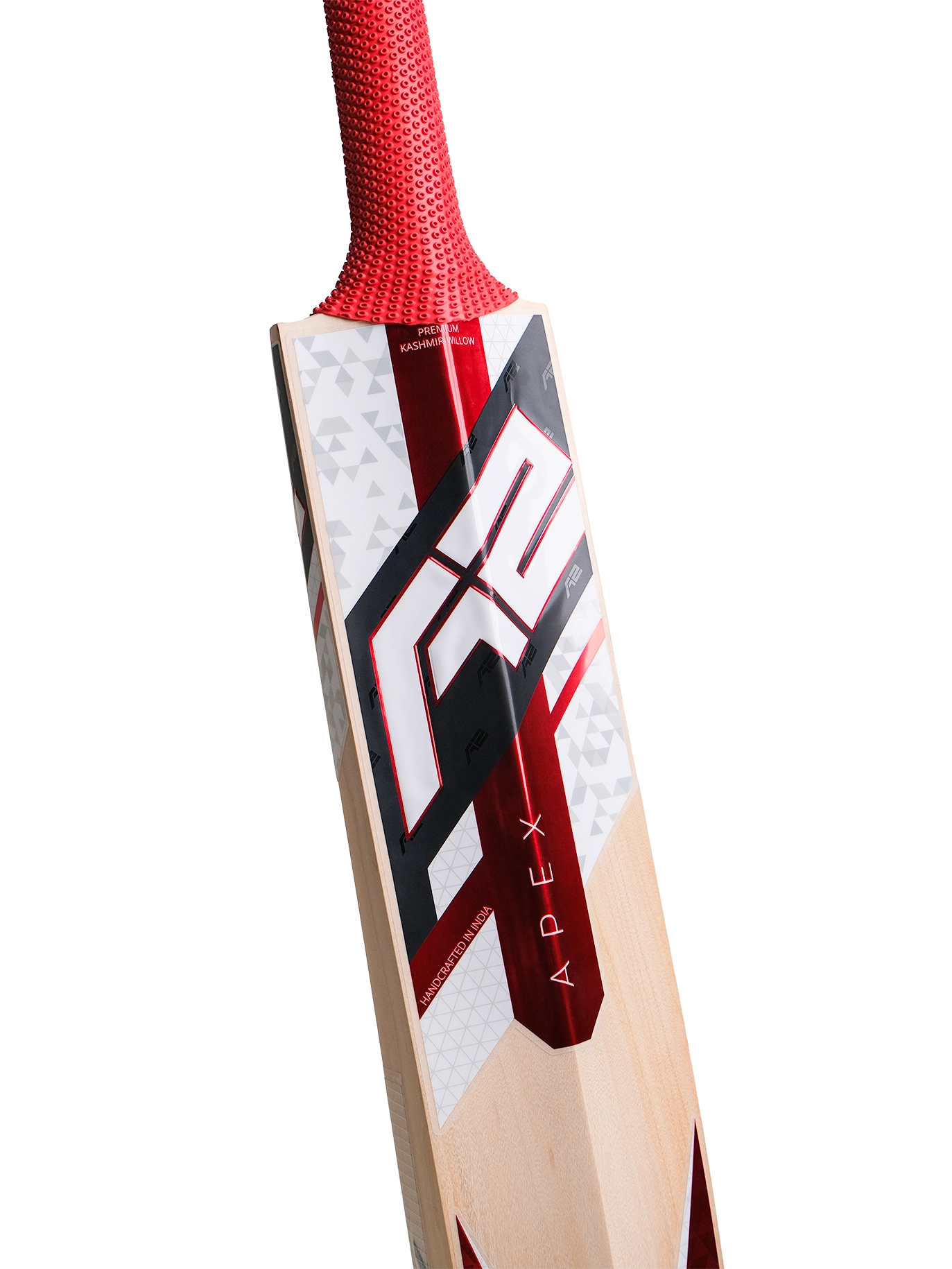 A2 Cricket Closeup of Grade 1 Kashmir Willow Cricket Bat Apex from Back