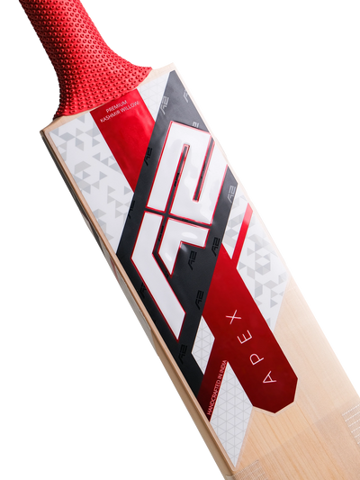 A2 Cricket Closeup of Grade 1 Kashmir Willow Cricket Bat Apex from Face side