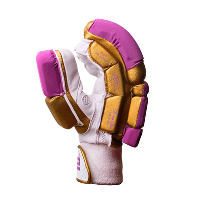 Cricket Batting Gloves - Gold & Purple