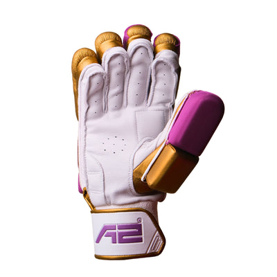 Cricket Batting Gloves - Gold & Purple