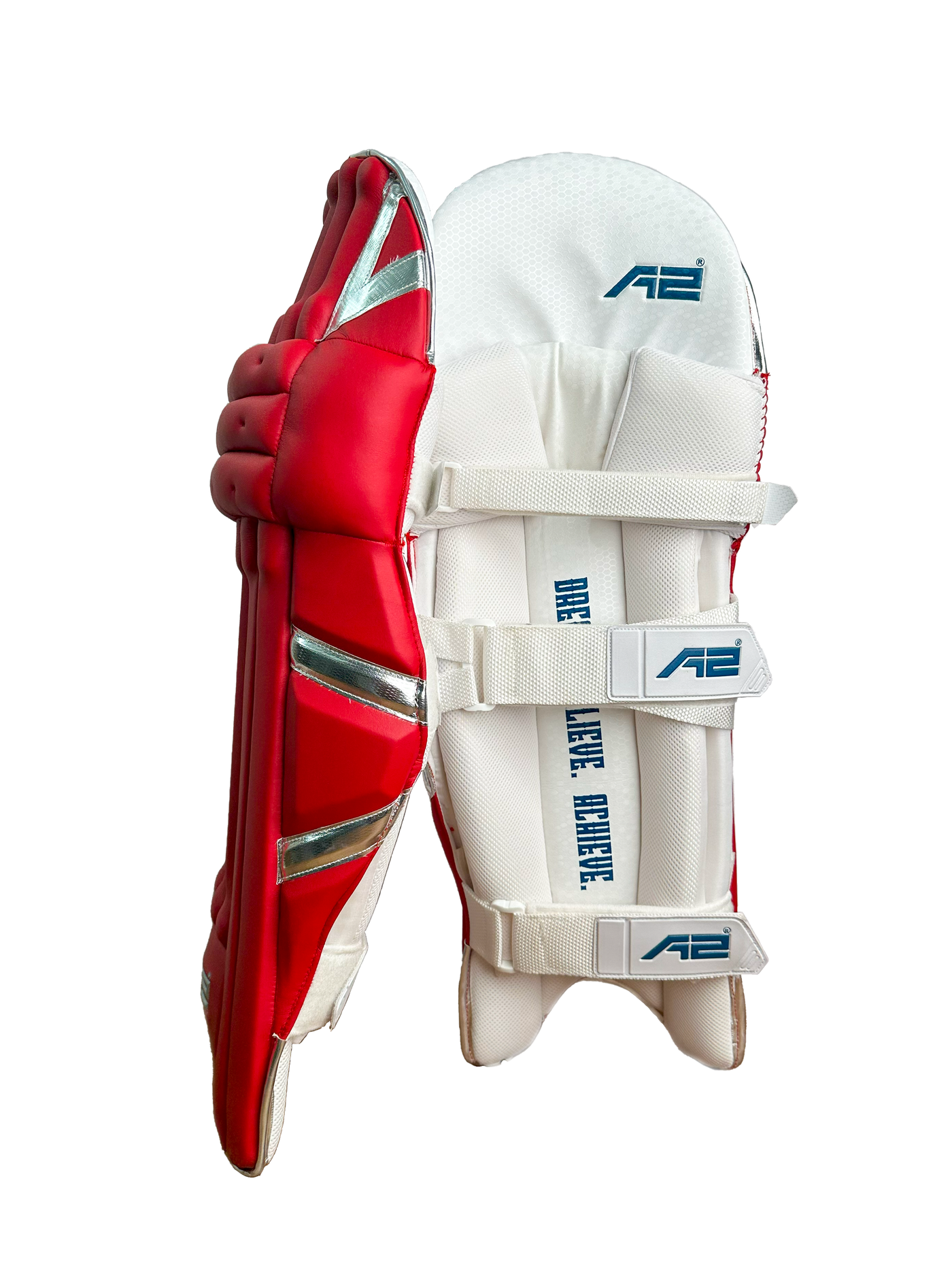 Cricket Batting Pads - Red & Silver