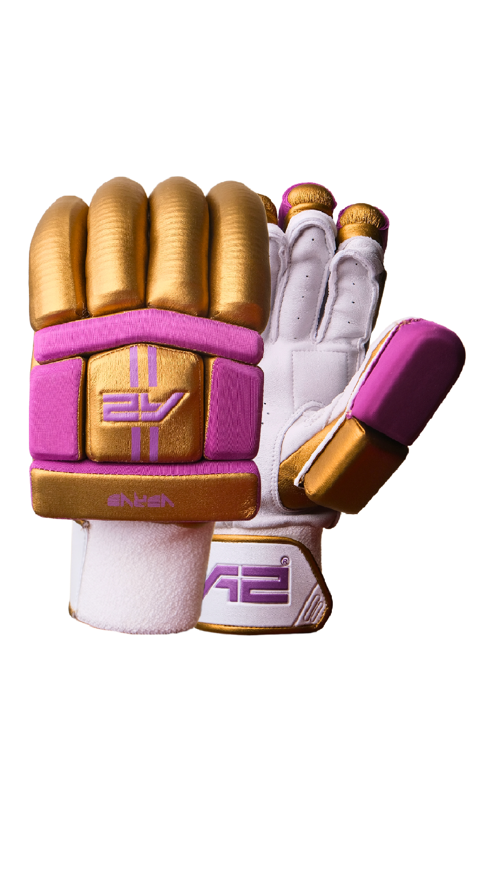 Cricket Batting Gloves - Gold & Purple